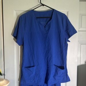 Flex Core Royal Blue Scrub Set Top Large Pants Medium